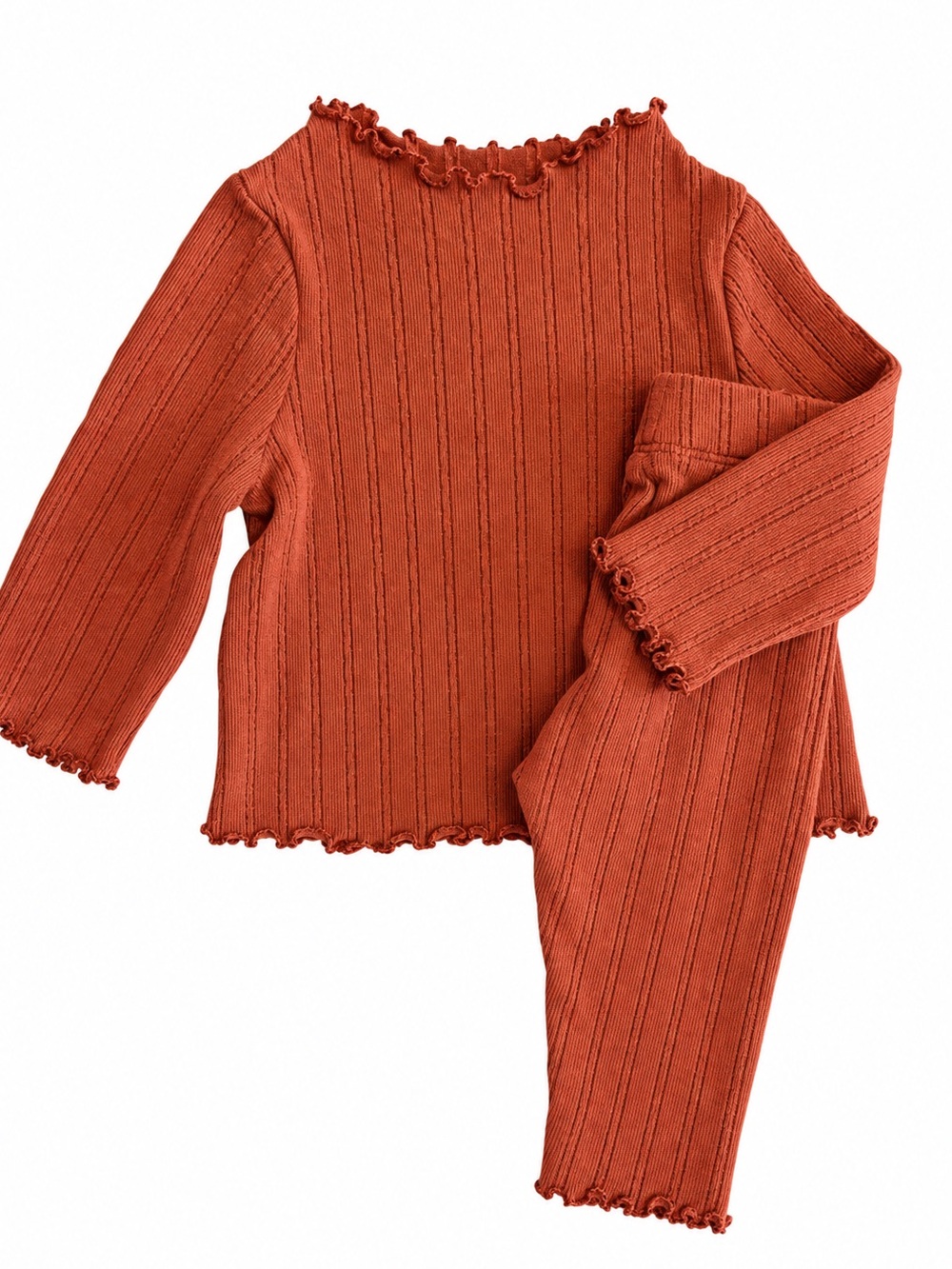 Little Co. Lauren Conrad Rust Pointelle Top Pants Set 6M